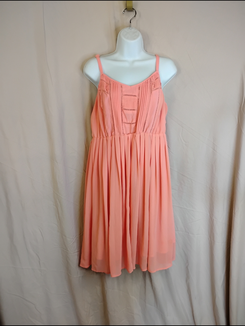 torrid Peach Spaghetti Strap Chiffon Midi Dress